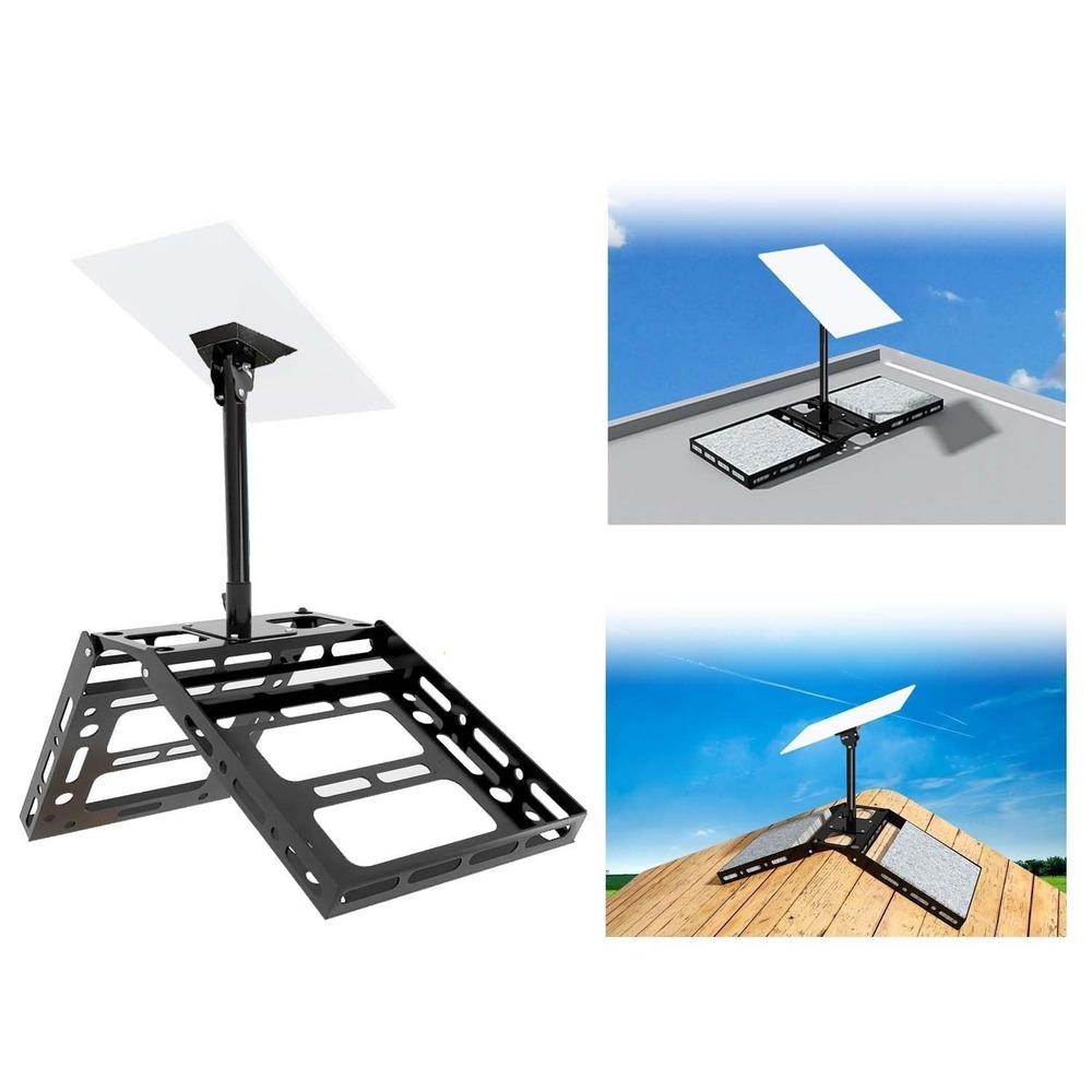 Ybervont Starlink Gen 3 Roof Mount Kit 0-30° Adjustable Pipe Adapter Black 17x17